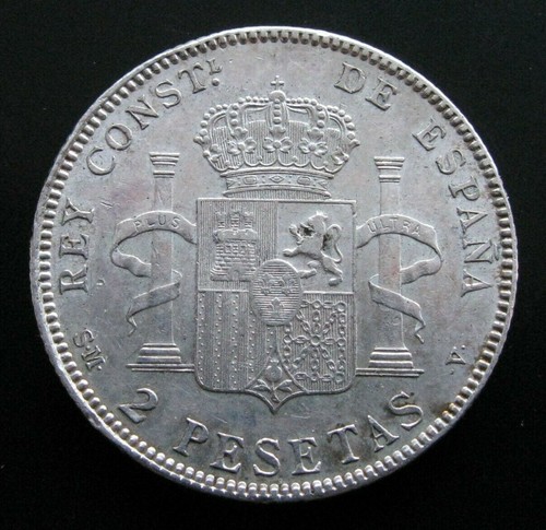 ZALDI2010 - ALFONSO XIII , 2 PESETAS DE 1905 ESTRELLAS 19 - 05 . PLATA - Imagen 3 de 3