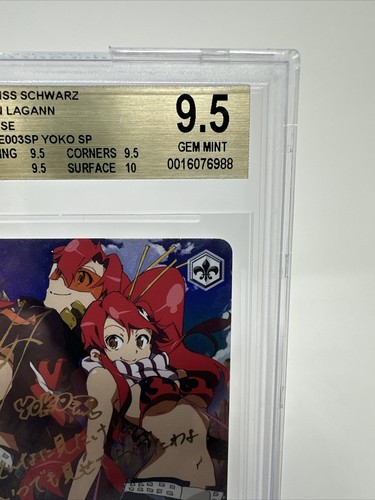 Weiss  Yoko Gl / S52-003SP Gurren Lagann Gold Signature BGS 9.5 Gem Mint - Picture 4 of 6