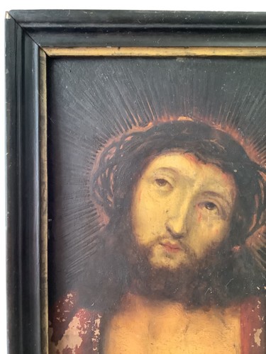 Quentin METSYS Follower 17th C Portrait CHRIST as Ecce Homo Religious Oil Copper - Picture 11 of 16
