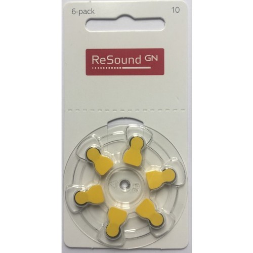 Resound Size 10 Hearing Aid Battery (Yellow Tab) Various Pack Size