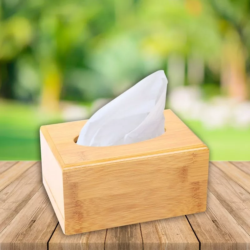 Creative Plain Wooden Tissue Box Cover Wood Holder Car Home Paper