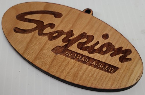 Scorpion Vintage Snowmobile Laser Engraved Wooden Christmas Ornament - Picture 3 of 4