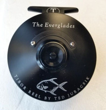 TIBOR EVERGLADES FROST BLACK WITH PERMIT ENGRAVING #7-9 FLY REEL
