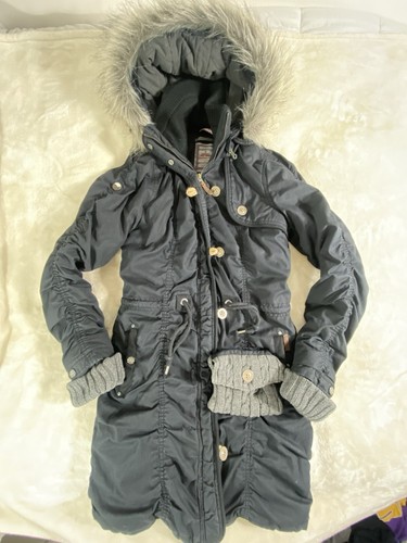 DreiMaster Winterparka Black Jacket Women’s Med Fur lined Hood Drawstring Waist - Picture 7 of 22