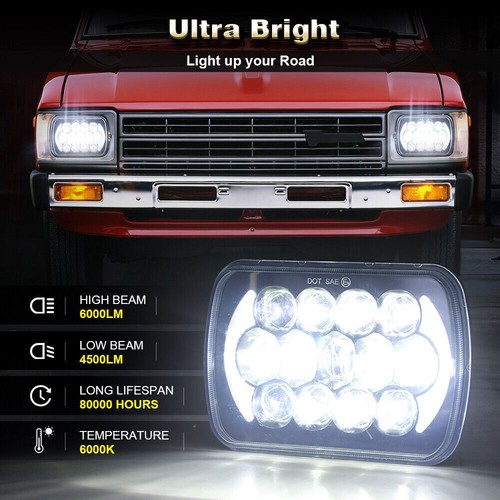 1PCS LED Headlights 7x6'' 5x7'' Black Light Bulb Sealed Hi/Lo Beam For Chevy S10 - Bild 8 von 11