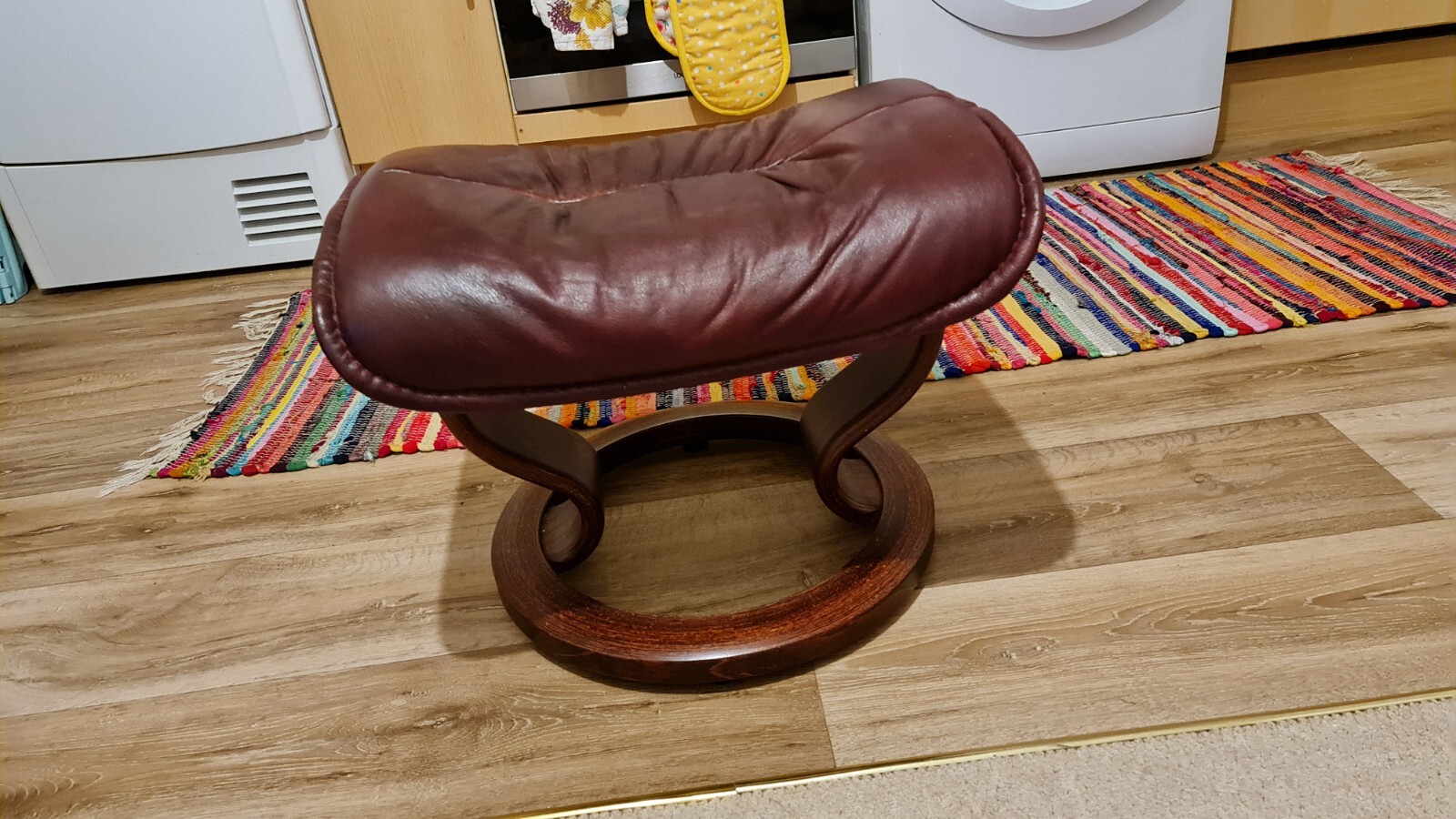 Large Leather Footstool eBay