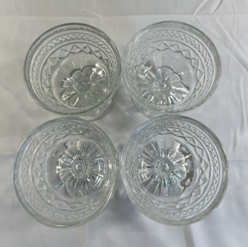 Vintage - 4 Anchor Hocking Wexford Clear Sherbert Glass / Dessert Cups - Picture 2 of 8