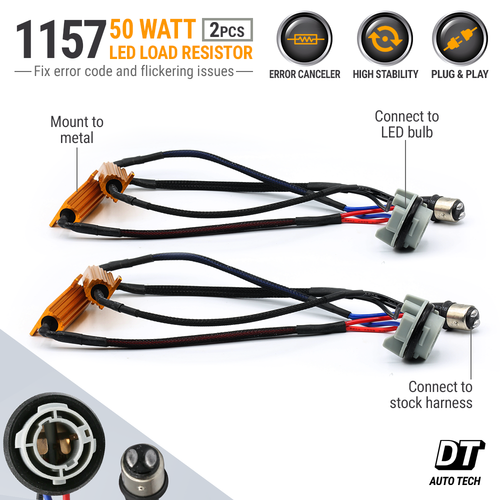 1157 LED 50W Load Resistor Adapter Anti Hyper Flash Error Canceler - Picture 1 of 7