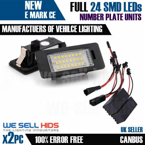 AUDI 24 LED NUMBER PLATE LIGHT A1 RS5 A7 SKODA MK3 superb UNIT ERROR FREE CANBUS - Picture 1 of 3