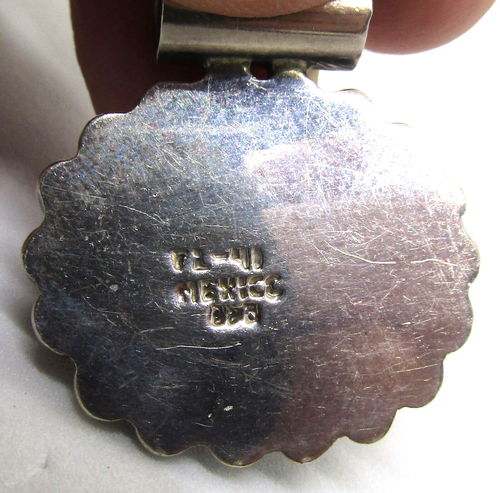 Colgante Taxco TL-91 de plata de ley y coral rosa ovalado - Imagen 3 de 8