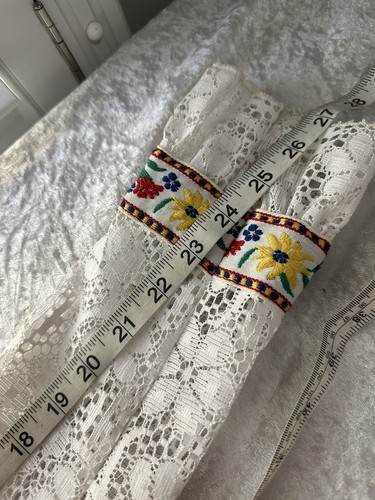 Vintage 70s Embroidered Floral Dress Grecian Ethnic Peasant Handmade Midi S/M - Picture 16 of 18