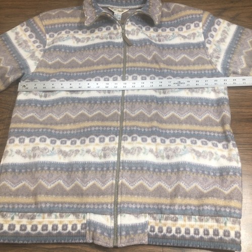 Vtg Haband Fleece Jacket Womens XL Southwestern Aztec Fair Isle Floral Full Zip - Picture 5 of 10