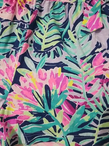 Lilly Pulitzer Girls Shorts Size XL 12/14 Ruffle Soft Cotton Blue Pink Floral - Picture 2 of 9