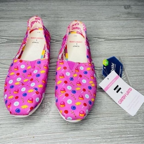 Nwt toms limited edition candyland confections print shoes flats pink sz w7 - Picture 4 of 11
