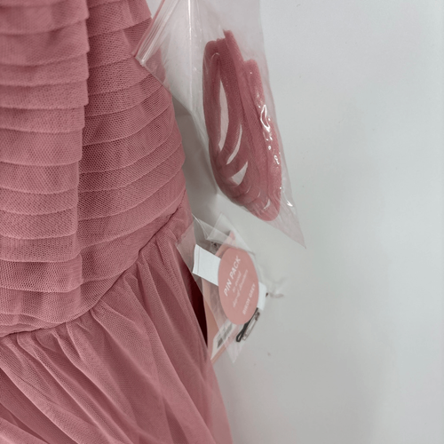 Abito da damigella donna grigio uccellino rosa polvere Christina taglia large - Foto 7 di 7