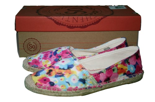 SO Floral Textil Floral Cabana Alpargata Sin Cordones Planas Talla 6 Nuevo en Caja - Imagen 2 de 2