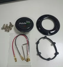 Universal Steering Wheel Aluminum Black 6 Hole Horn Button Center Cap