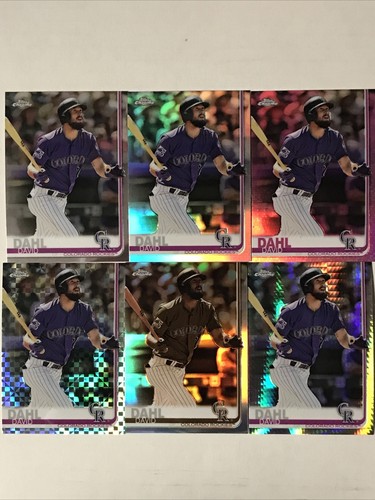 2019 Chrome David Dahl partie. Arc-en-carte 6 Lot Rockies Rose Prisme Sépia X - Photo 1 sur 1