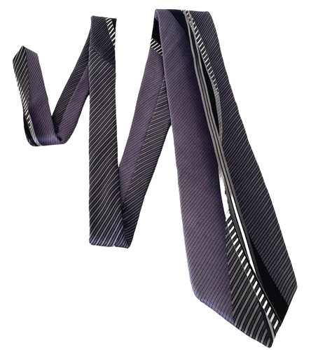 VTG Arrow Purple Abstract Striped 90's Silk USA made Neck Tie Necktie 57" 3.5"