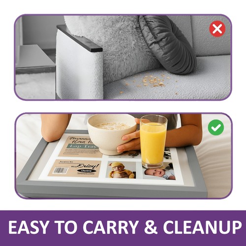 PERSONALISED LAP TRAY WOODEN SOFT PADDED BEAN BAG CUSHIONED DINNER LAPTOP FOOD - Picture 32 of 45