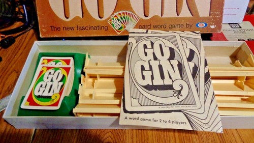 1968 IDEAL GAME-GO GIN-CARD WORD GAME-BOX,INSTRUCTIONS,CARDS,CARD HOLDERS-VINTAG - Picture 2 of 3