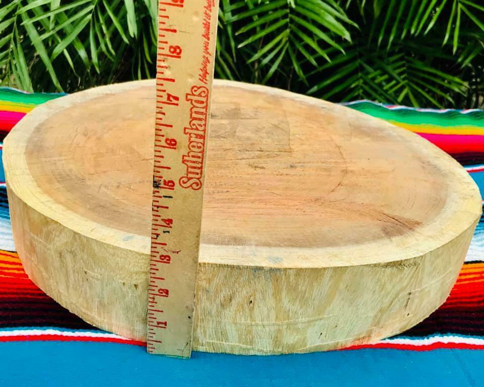 XLg Mexican Mesquite Kitchen Round Wooden Butcher’s Block Cutting Chopping Board Świetne oferty, popularne wyprzedaże