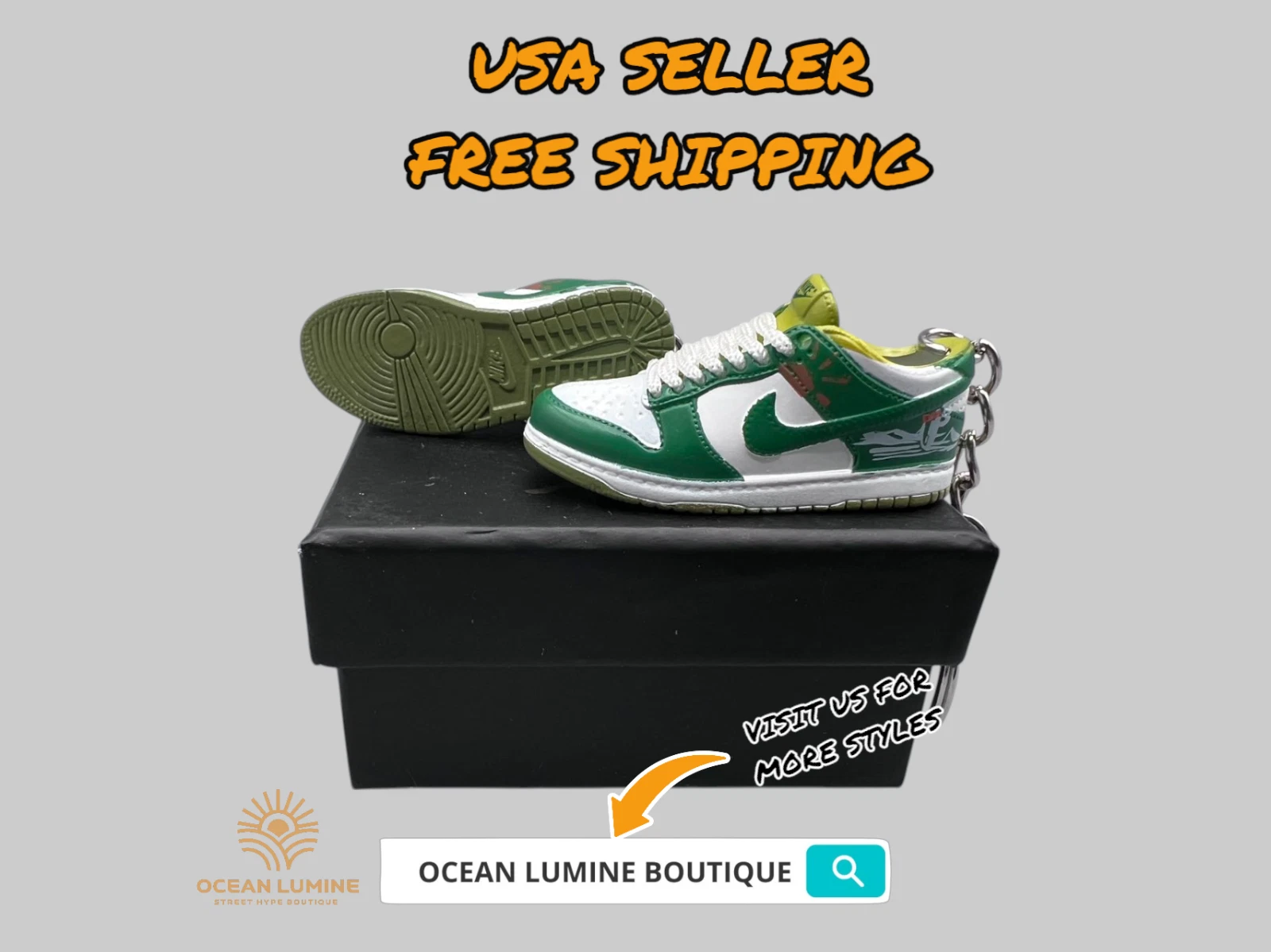 SB Dunk Low Mini Porte clés Baskets 3D, Baskets Basketball Boîte de Collection Options