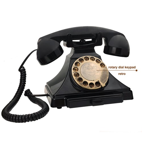Retro Landline Telephone, Corded Antique Phone Vintage, 1930s Rotary Dial Phone - Picture 5 of 11