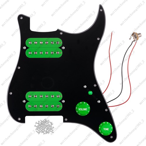 Prewired-Loaded HH Pickguard 2 Humbucker Pickup for Stratocaster 17 Colors - Picture 9 of 22