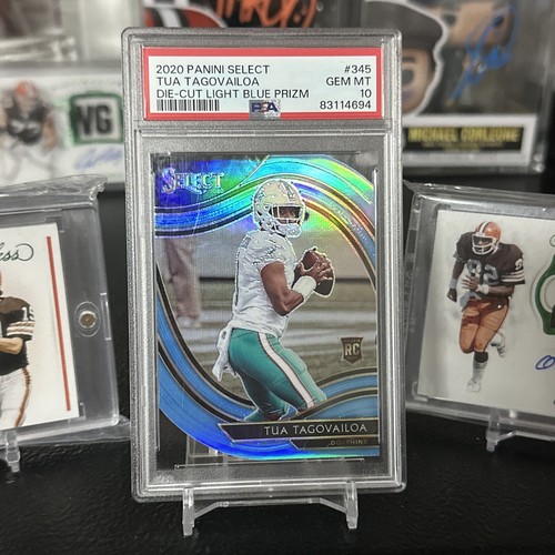2020 Select Tua Tagovailoa Die Cut Light Blue Prizm Field Level PSA 10 RC - Picture 2 of 4