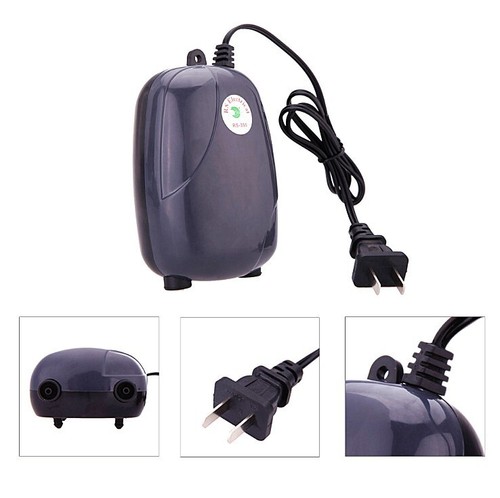 Silent Air Pump Aquarium Fish Tank Pump Hydroponic Oxygen 2 Outlet 5W Pump - Picture 2 of 4