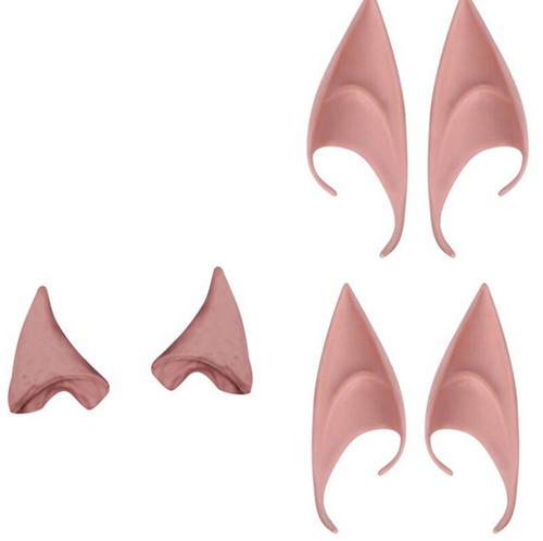 3 Pairs Elf Ears Rubber Latex Prosthetic Tips Angel Pixie Fairy Cosplay Party - Picture 15 of 20