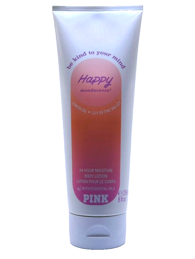 VICTORIA'S SECRET PINK HAPPY MOODSCENTZ LEMON OIL LILY BODY LOTION