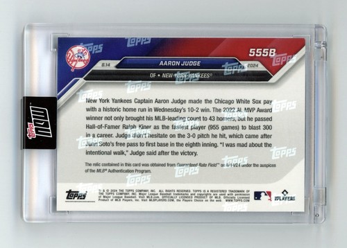 Aaron Judge /99 - 2024 MLB TOPPS NOW #555B Game-Used Base Relic 300th HR - Imagen 2 de 2