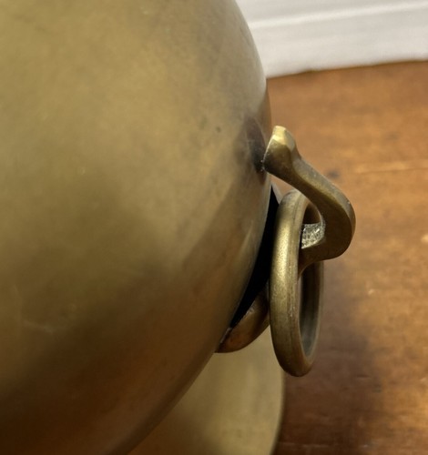 Brass Vessel Planter Vase Tobacco pot with ring Handles - Picture 10 of 16