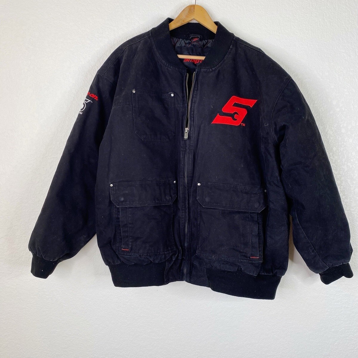 Snap On Mens Size 3XL Black Woven Zip Front Denim Jacket Snap On Mens Size 3XL Black Woven Zip Front Denim Jacket