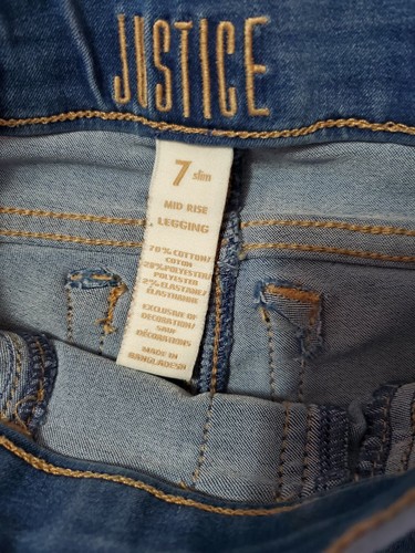 Lot of 3 Justice SQZ Girl's Jeans Jeggings & Long Sleeve Shirt Size 5/6 - Picture 5 of 7