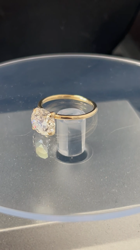 14K Solid Gold IGI Certified Round Diamond Solitaire Ring Lab Grown Diamond Ring - Video 1 of 1