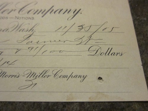 1905 RECEIPT MORRIS MILLER COMPANY TACOMA WA DRY GOODS NOTIONS PUGET SOUND - Picture 3 of 4