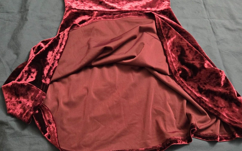 The Children’s Place Velour Velvet Girls Dress Size 10/12 (L) Maroon Long Sleeve - Picture 4 of 16