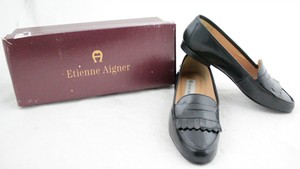 NEW-Etienne-Aigner-Black-Gina-Leather-Loafers-Women-039-s-7-5M