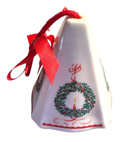 Vintage Jasco hängender dreieckförmiger Porzellan-Weihnachtsschmuck hergestellt in Taiwan - Bild 2 von 9