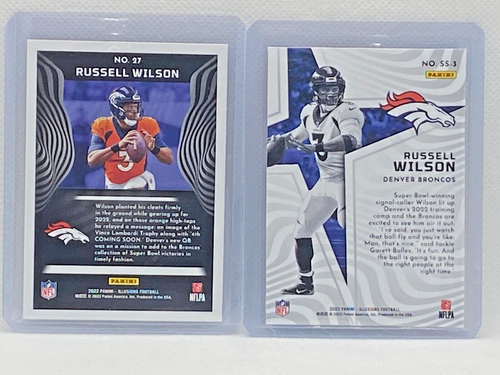 Russell Wilson 2022 Illusions Lot - Yellow Diamond /299 and Shining Stars Denver - Imagen 3 de 7