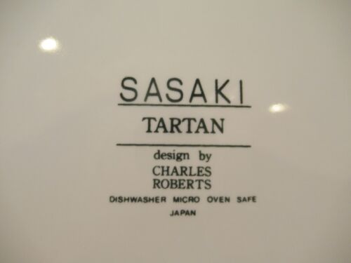Sasaki Tartan 10.75” Set 4 Dinner Plates Charles Roberts Japan EUC - Picture 4 of 11