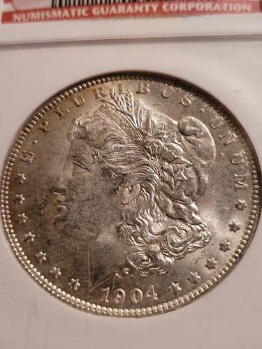 1904 O Morgan Silver Dollar $1 Graded Brilliant Uncirculated BU by NGC - Picture 3 of 4