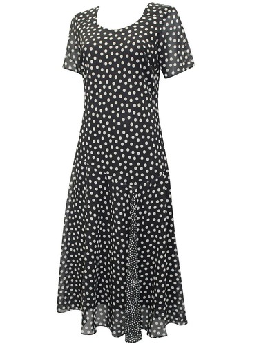 Lily Ella Black Spot Women's SIZES 10-12 Fit & Flare Midi Dress - Short Sleeve - Picture 5 of 6