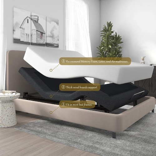 14"Twin XL Adjustable Bed Base/Upholstered Bed with Wireless Remote (Only Base) - Picture 3 of 7