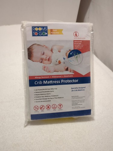Rooms To Go ~ Gold Protection CRIB MATTRESS PROTECTOR ~ Waterproof ~ NEW - Picture 8 of 12