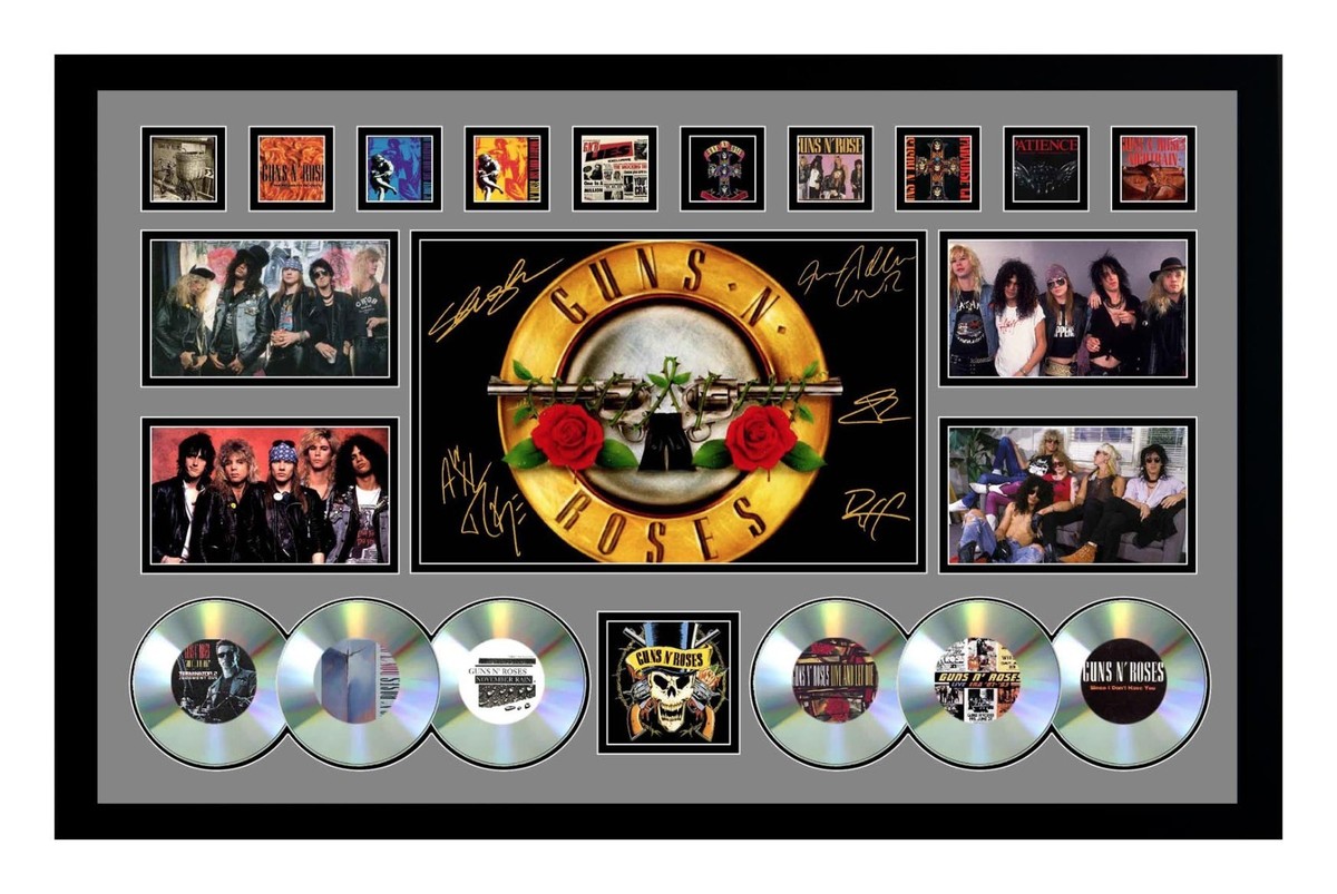 GUNS N' ROSES フレーム入り写真 495枚限定 Axl Rose Axl Rose Signed Pre Printed Autograph A4 Photo Gift For a