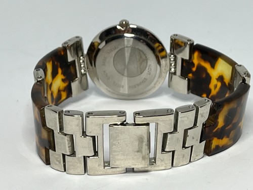 Working Ladies Silver and Faux Tortoise Shell Vernier Quartz Watch FT - Picture 4 of 9